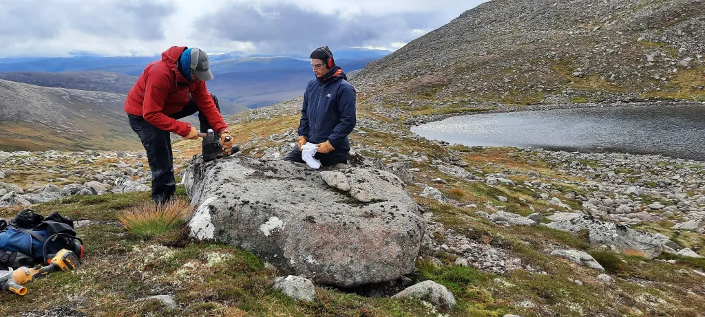 A UCD research team collecting samples for surface exposure dating.